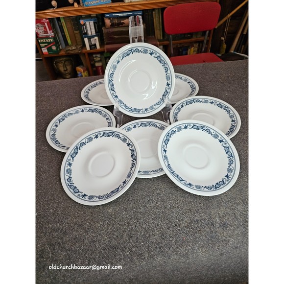 8pcs-Saucers Old Town Blue Onion Corelle 6.25" - Picture 1 of 8